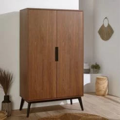 Nateo Concept Commodes Enfant Armoire 2 Portes Noyer -Commodes enfant Soldes armoire 2 portes noyer 2