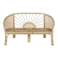 Maisons Du Monde Fauteuils Et Poufs Enfant Banc En Rotin Et Coton Beige Rosé -Commodes enfant Soldes banc en rotin et coton beige rose 1000 8 21 215517 1