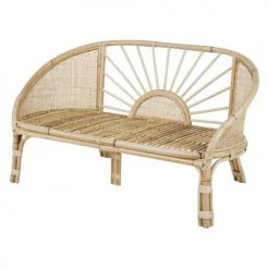 Maisons Du Monde Fauteuils Et Poufs Enfant Banc En Rotin Et Coton Beige Rosé -Commodes enfant Soldes banc en rotin et coton beige rose 1000 8 21 215517 2