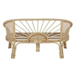 Maisons Du Monde Fauteuils Et Poufs Enfant Banc En Rotin Et Coton Beige Rosé -Commodes enfant Soldes banc en rotin et coton beige rose 1000 8 21 215517 3