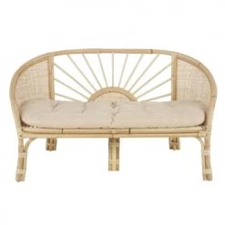 Maisons Du Monde Fauteuils Et Poufs Enfant Banc En Rotin Et Coton Beige Rosé