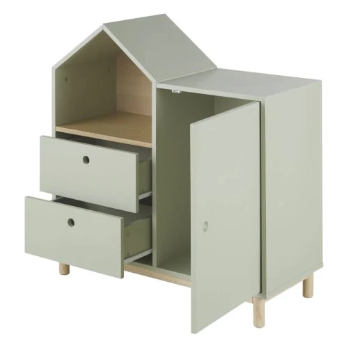 Maisons Du Monde Commodes Enfant Cabinet De Rangement 1 Porte 1 Niche 2 Tiroirs Vert 2 Maisons Du Monde Commodes Enfant Cabinet De Rangement 1 Porte 1 Niche 2 Tiroirs Vert – Image 2