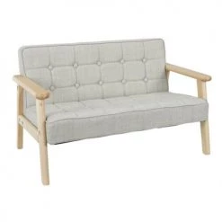 Altobuy Fauteuils Et Poufs Enfant Canapé Enfant Gris Avec Dossier Capitonné