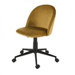 Maisons Du Monde Chaises De Bureau Enfant Chaise De Bureau à Roulettes En Velours Jaune Moutarde Et Métal Noir