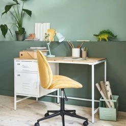 Maisons Du Monde Chaises De Bureau Enfant Chaise De Bureau à Roulettes Jaune Et Métal Noir -Commodes enfant Soldes chaise de bureau a roulettes jaune et metal noir 1000 13 13 225144 5
