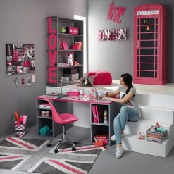 Maisons Du Monde Chaises De Bureau Enfant Chaise De Bureau à Roulettes Rose -Commodes enfant Soldes chaise de bureau a roulettes rose 1000 1 33 134964 7