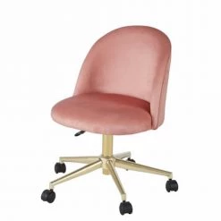 Maisons Du Monde Chaises De Bureau Enfant Chaise De Bureau Vintage à Roulettes En Velours Rose -Commodes enfant Soldes chaise de bureau vintage a roulettes en velours rose 1000 7 36 206676 12