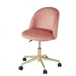 Maisons Du Monde Chaises De Bureau Enfant Chaise De Bureau Vintage à Roulettes En Velours Rose