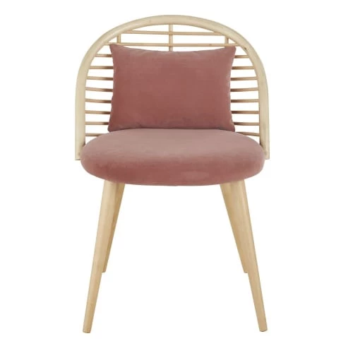 Maisons Du Monde Fauteuils Et Poufs Enfant Chaise En Velours Terracotta, Rotin Et Bouleau 2 Maisons Du Monde Fauteuils Et Poufs Enfant Chaise En Velours Terracotta, Rotin Et Bouleau – Image 2
