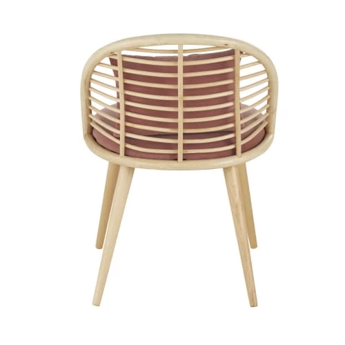 Maisons Du Monde Fauteuils Et Poufs Enfant Chaise En Velours Terracotta, Rotin Et Bouleau 3 Maisons Du Monde Fauteuils Et Poufs Enfant Chaise En Velours Terracotta, Rotin Et Bouleau – Image 3