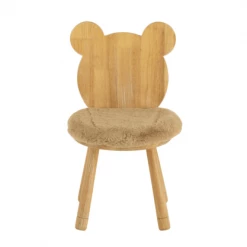 Commodes enfant Soldes -Commodes enfant Soldes chaise enfant avec dossier ourson et coussin marron 1