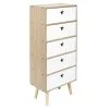 Toilinux Commodes Enfant Chiffonnier 5 Tiroirs En MDF Et Bois De Pin