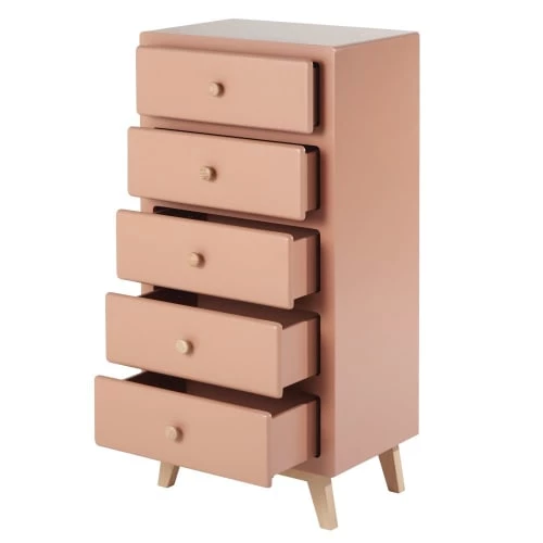 Maisons Du Monde Commodes Enfant Chiffonnier Vintage 5 Tiroirs Terracotta 2 Maisons Du Monde Commodes Enfant Chiffonnier Vintage 5 Tiroirs Terracotta – Image 2