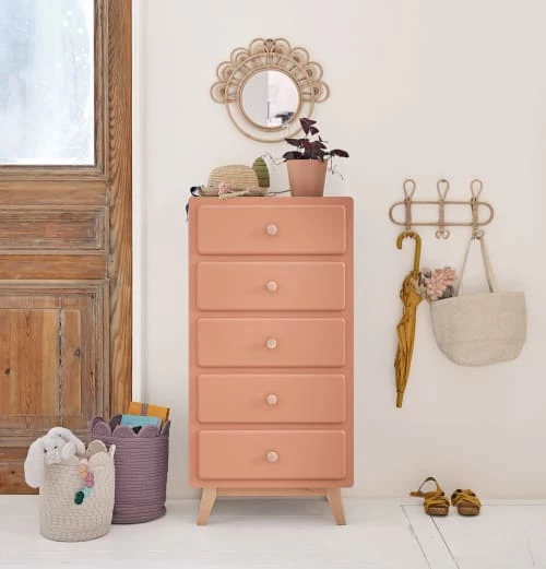 Maisons Du Monde Commodes Enfant Chiffonnier Vintage 5 Tiroirs Terracotta 4 Maisons Du Monde Commodes Enfant Chiffonnier Vintage 5 Tiroirs Terracotta – Image 4