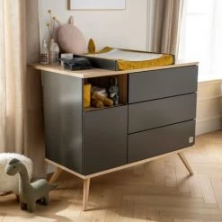 Sauthon Original Commodes Enfant Commode 1 Porte 3 Tiroirs 95x115x51cm Gris 8 Sauthon Original Commodes Enfant Commode 1 Porte 3 Tiroirs 95x115x51cm Gris -Commodes enfant Soldes commode 1 porte 3 tiroirs 95x115x51cm gris 2