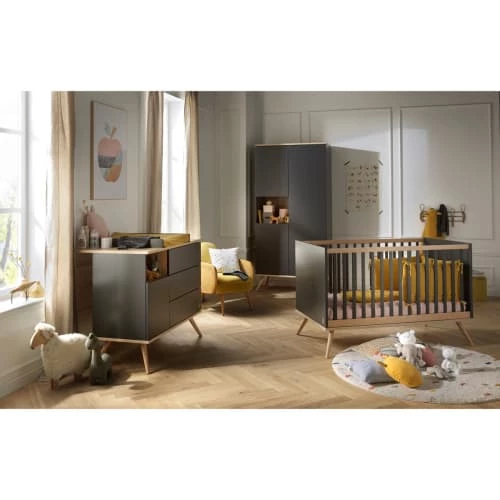 Sauthon Original Commodes Enfant Commode 1 Porte 3 Tiroirs 95x115x51cm Gris 5 Sauthon Original Commodes Enfant Commode 1 Porte 3 Tiroirs 95x115x51cm Gris – Image 5
