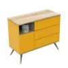 Sauthon Original Commodes Enfant Commode 1 Porte 3 Tiroirs 95x115x51cm Jaune