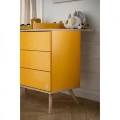 Sauthon Original Commodes Enfant Commode 1 Porte 3 Tiroirs 95x115x51cm Jaune -Commodes enfant Soldes commode 1 porte 3 tiroirs 95x115x51cm jaune 2