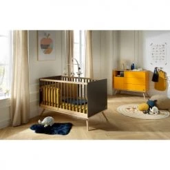 Sauthon Original Commodes Enfant Commode 1 Porte 3 Tiroirs 95x115x51cm Jaune -Commodes enfant Soldes commode 1 porte 3 tiroirs 95x115x51cm jaune 3