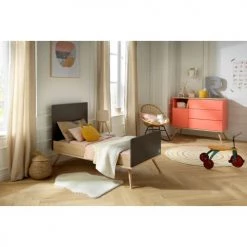 Sauthon Original Commodes Enfant Commode 1 Porte 3 Tiroirs 95x115x51cm Orange -Commodes enfant Soldes commode 1 porte 3 tiroirs 95x115x51cm orange 3