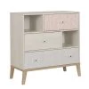 Gami Commodes Enfant Commode 3 Tiroirs 2 Niches Châtaignier Blanchi