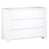Sauthon Commodes Enfant Commode 3 Tiroirs 94x130x52cm En Bois Blanc