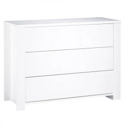 Sauthon Commodes Enfant Commode 3 Tiroirs 94x130x52cm En Bois Blanc