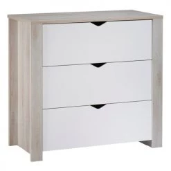 Sauthon Commodes Enfant Commode 3 Tiroirs 94x98x51cm En Bois Blanc