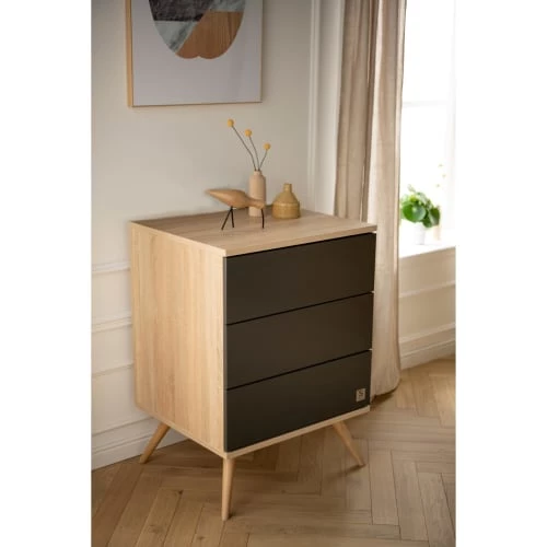 Sauthon Original Commodes Enfant Commode 3 Tiroirs 95x68x60cm Gris 3 Sauthon Original Commodes Enfant Commode 3 Tiroirs 95x68x60cm Gris – Image 3