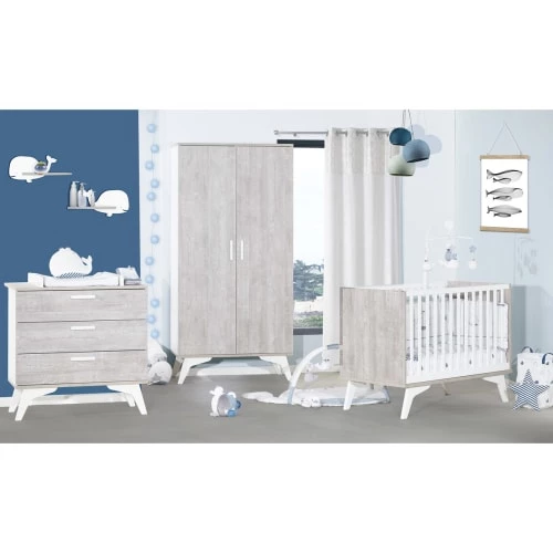 Sauthon Commodes Enfant Commode 3 Tiroirs 95x96x51cm En Bois Gris 3 Sauthon Commodes Enfant Commode 3 Tiroirs 95x96x51cm En Bois Gris – Image 3