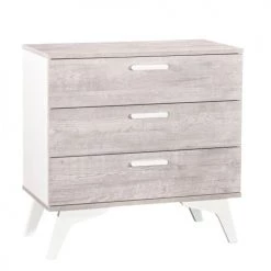 Sauthon Commodes Enfant Commode 3 Tiroirs 95x96x51cm En Bois Gris