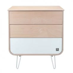 Sauthon Original Commodes Enfant Commode 3 Tiroirs 97x87x48cm En Bois Blanc