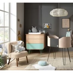 Sauthon Original Commodes Enfant Commode 3 Tiroirs 97x87x48cm En Bois Bleu -Commodes enfant Soldes commode 3 tiroirs 97x87x48cm en bois bleu 10