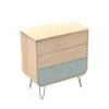 Sauthon Original Commodes Enfant Commode 3 Tiroirs 97x87x48cm En Bois Bleu