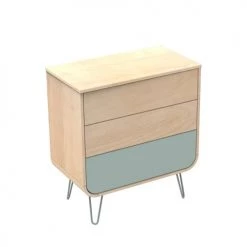 Sauthon Original Commodes Enfant Commode 3 Tiroirs 97x87x48cm En Bois Bleu