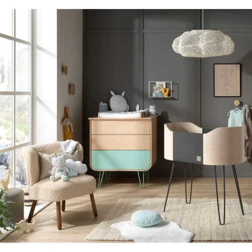 Sauthon Original Commodes Enfant Commode 3 Tiroirs 97x87x48cm En Bois Bleu 2 Sauthon Original Commodes Enfant Commode 3 Tiroirs 97x87x48cm En Bois Bleu – Image 2