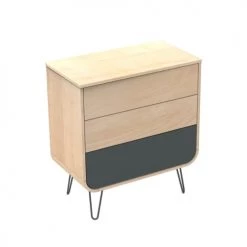 Sauthon Original Commodes Enfant Commode 3 Tiroirs 97x87x48cm En Bois Gris