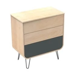 Sauthon Original Commodes Enfant Commode 3 Tiroirs 97x87x48cm En Bois Bleu -Commodes enfant Soldes commode 3 tiroirs 97x87x48cm en bois gris 8