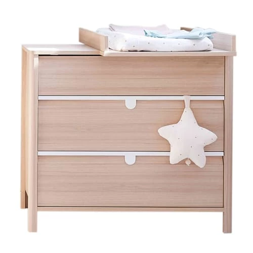 Galipette Commodes Enfant Commode 3 Tiroirs Avec Plan à Langer En Bois Imitation Chêne Clair 2 Galipette Commodes Enfant Commode 3 Tiroirs Avec Plan à Langer En Bois Imitation Chêne Clair – Image 2