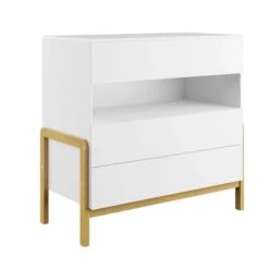 Nateo Concept Commodes Enfant Commode 3 Tiroirs Blanc Et Chêne