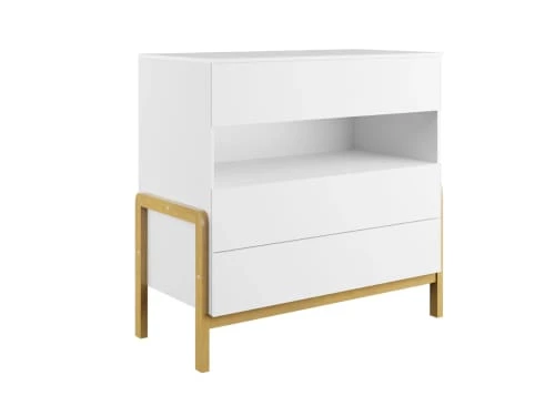 Nateo Concept Commodes Enfant Commode 3 Tiroirs Blanc Et Chêne 1 Nateo Concept Commodes Enfant Commode 3 Tiroirs Blanc Et Chêne