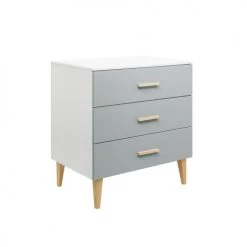 Bopita Commodes Enfant Commode 3 Tiroirs Blanc Gris