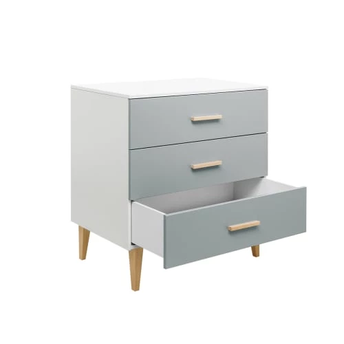 Bopita Commodes Enfant Commode 3 Tiroirs Blanc Gris 2 Bopita Commodes Enfant Commode 3 Tiroirs Blanc Gris – Image 2