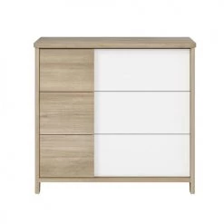 Galipette Commodes Enfant Commode 3 Tiroirs Chêne Blanc -Commodes enfant Soldes commode 3 tiroirs chene blanc 2