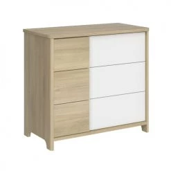 Galipette Commodes Enfant Commode 3 Tiroirs Chêne Blanc