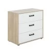 Gami Commodes Enfant Commode 3 Tiroirs Chêne Blanc