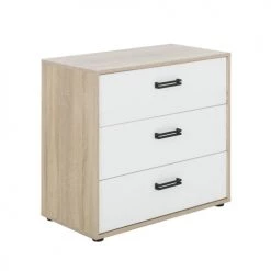 Gami Commodes Enfant Commode 3 Tiroirs Chêne Blanc