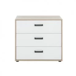Gami Commodes Enfant Commode 3 Tiroirs Chêne Blanc -Commodes enfant Soldes commode 3 tiroirs chene blanc 7