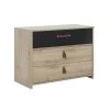 Gami Commodes Enfant Commode 3 Tiroirs Chêne Noir