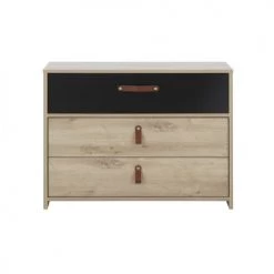 Gami Commodes Enfant Commode 3 Tiroirs Chêne Noir 7 Gami Commodes Enfant Commode 3 Tiroirs Chêne Noir -Commodes enfant Soldes commode 3 tiroirs chene noir 2